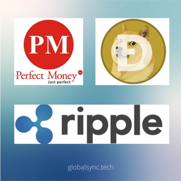 Money, Perfect, DogeCoin, Ripple, Проект, GlobalSync, продолжает, развиваться, Теперь, вывод, средств, доступен, помощью, Минимальная, сумма, вывода